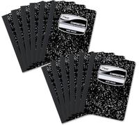 Mead Quaderno di composizione, quaderno a righe larghe, quaderno con carta a righe, materiale per la scuola per la casa per studenti universitari e K-12, 24 x 19 cm, marmo nero, confezione da 12