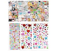 Meafeng adesivi impermeabili per laptop - 478 strass + 200 adesivi elementi misto, umoristici e motivazionali per valigia, skateboard, computer, bottiglie d’acqua - ragazzi e ragazze, decalcomania