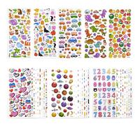 Meafeng Adesivi per Bambini, 1558 Adesivi 3D Stickers per Puffy per Regali Gratificanti Scrapbooking Inclusi Creature di Acque Profonde, Automobili (32 Fogli)