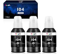 Meagiis 104 Nero Inchiostro Compatibile per Epson 104 Nero Multipack per EcoTank ET-4800 ET-2720 ET-2860 ET-2861 ET-2865 ET-2711 ET-2712 ET-2714 ET-2715 ET-2721 ET-2726 ET-14100 (3 Nero)