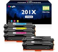 Meagiis 201X 2800/2300 Pagine Alta Resa Cartucce Toner Compatibile per HP 201X 201A Toner per HP Color LaserJet Pro M252dw M252n MFP M274n M277n M277dw M277c6 CF400X CF401X CF402X CF403X (5 Pack)