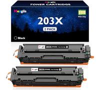 Meagiis 203X Nero CF540X Toner Compatibili con HP 203X 203A CF540A (2 Nere)