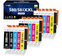 Meagiis 580XXL 581XXL Cartucce d'inchiostro Sostituzione per Canon PGI-580XXL CLI-581 XXL per Canon Pixma TR7550 TR8550 TS6150 TS6151 TS6250 TS6251 TS6351 (3PGBK, 3Nero, 3Ciano, 3Magenta, 3Giallo)