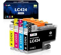 Meagiis LC424 LC 424 Cartucce d'inchiostro Compatibili per Brother LC424 LC-424 LC-424VAL per Brother DCP-J1200W DCP-J1200WE J1200W J1200WE (1 Nero, 1 Ciano, 1 Magenta, 1 Giallo)