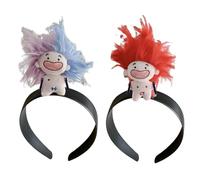 MEAKTSMI Bella fascia per capelli esilarante denti mancanti fascia per capelli delle bambole cartone animato peluche copricapo francese con tesa larga