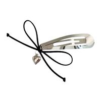 MEAKTSMI Fermaglio per capelli elegante con ciondolo a forma di cuore con fiocco, elegante fermaglio in metallo, accessorio per capelli alla moda per donne e ragazze