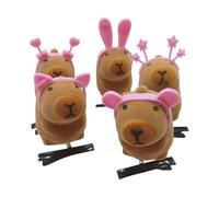 MEAKTSMI Set di 5 fermagli per capelli alla moda 3D Capybaras, graziosi fermagli per capelli, morbidi, adatti per l'uso quotidiano e le feste
