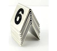 Meal Place Cards For Restaurant Cafés Table Numbers - Stainless Steel Tent Style Table Numbers 1 To 50/100 - Stackable Digital Card Signs Plates - Reusable/1 To 100/5 * 5(White-1 To 90)