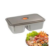 Meal Prep Container, Lunch Box, 8,66 x 5,75 x 2,28 pollici, Leakproof Food Storage, Portable Meal Organizer with Two Dividers, Sturdy Design for Kitchen, Work, Travel, School, Fridge, Picnic, Gym