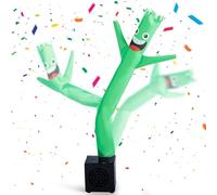 Mealivos Mini tubo gonfiabile stravagante con soffiatore, divertente decorazione da scrivania, mini tubo gonfiabile da uomo, elefante bianco, regalo per ufficio, casa, feste, negozio, ridere verde