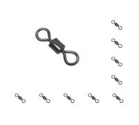 Mealoodiousmusea 10 set 100 pezzi girelle da pesca accessori flessibili in acciaio inox rotolamento barile girevole protezione connettore attrezzatura accessorio 10 #