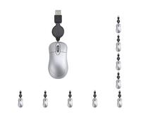 Mealoodiousmusea 10 set 2.4G Computer Ultra-leggero Mouse Bella Wired Retrattile Design Ergonomico Scalabile Gaming Mouse per Notebook Bambini Argento