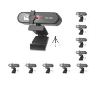Mealoodiousmusea 10 set Webcam per computer con messa a fuoco automatica HD USB Online regolabile per PC con microfono cablato di ricambio Web cam esterna videocamera nera 2K