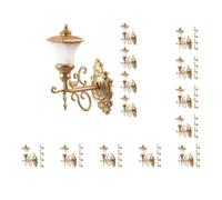 Mealoodiousmusea 10 x lampade da parete a LED per modellini ferroviari, treno, pali, strada, scala HO, oro, 5 pezzi