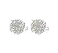 Mealoodiousmusea 2 set da 100 pezzi in acciaio inox testa piegata ovale Split Ring Fishing Tackle connettore L