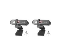 Mealoodiousmusea 2 set di webcam per computer con messa a fuoco automatica HD USB online regolabile per PC con microfono cablato di ricambio webcam esterna videocamera nera 4K