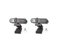 Mealoodiousmusea 2 set di webcam per computer con messa a fuoco automatica HD USB Online regolabile per PC con microfono cablato di ricambio webcam esterna videocamera nera 1K