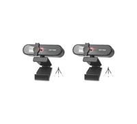 Mealoodiousmusea 2 set di webcam per computer con messa a fuoco automatica HD USB online regolabile per PC con microfono cablato di ricambio webcam esterna videocamera nera 2K