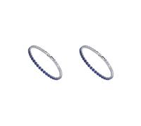 Mealoodiousmusea 2 set Eccellente Cubic Zirconia Bracciale Tennis Per Le Donne Uomini Rame Iced-Out Catena di Cristallo Braccialetto di Nozze Squisito Lavoro A Mano zaffiro platino 19