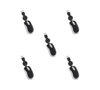 Mealoodiousmusea 5 set di mouse ultra leggeri per computer, mini mouse ottico telescopico telescopico retrattile, design ergonomico, mouse da gioco per nero
