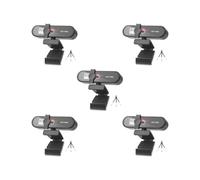 Mealoodiousmusea 5 set di webcam per computer con messa a fuoco automatica HD USB Online regolabile per PC con microfono cablato di ricambio webcam esterna videocamera nera 2K