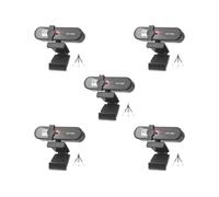 Mealoodiousmusea 5 set di webcam per computer con messa a fuoco automatica HD USB Online regolabile per PC con microfono cablato di ricambio webcam esterna videocamera nera 1K
