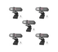 Mealoodiousmusea 5 set di webcam per computer con messa a fuoco automatica HD USB Online regolabile per PC con microfono cablato di ricambio webcam esterna videocamera nera 4K