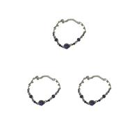 Mealoodiousmusea Braccialetto da donna con cristalli blu, a forma di cuore, con zirconi cubici, regolabile, accessorio alla moda per celebrazioni, as description, Plastica, come descrizione