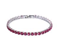 Mealoodiousmusea Eccellente braccialetto tennis con zirconi cubici per donne e uomini in rame ghiacciato catena braccialetto di nozze squisito lavoro a mano platino rosa rosso 19