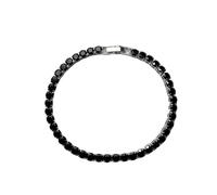 Mealoodiousmusea Eccellente braccialetto tennis con zirconi cubici per donne e uomini in rame ghiacciato catena braccialetto di nozze squisito lavorato a mano nero platino 19 cm