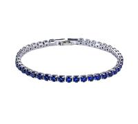 Mealoodiousmusea Eccellente braccialetto tennis con zirconia cubica per donne e uomini in rame ghiacciato catena braccialetto di nozze squisito lavoro a mano zaffiro platino 19