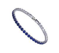 Mealoodiousmusea Eccellente braccialetto tennis con zirconia cubica per donne e uomini in rame ghiacciato catena braccialetto di nozze squisito lavoro a mano zaffiro platino 17