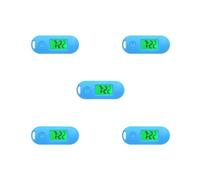 Mealoodiousmusea Orologio elettronico digitale con funzione luminosa, portatile e pratico, idea regalo in ABS, orologio da tasca elettronico digitale con foro per appenderlo, verde, Set da 5 (blu), as