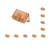 Mealoodiousmusea Portafoglio corto diviso borsa femminile grande capacità cerniera signore multifunzione borsa soldi moneta titolare della carta tasca interna slot nero, Set da 10 (marrone), as