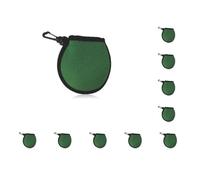 Mealoodiousmusea Set da 10 sacchetti portatili per la pulizia delle palline da golf, antistatici, riutilizzabili, con gancio, antigraffio, multicolore, tascabili, verde