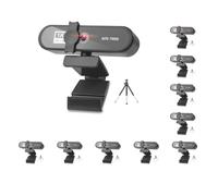 Mealoodiousmusea Set di 10 webcam per computer con messa a fuoco automatica HD USB Online regolabile per PC con microfono cablato di ricambio webcam esterna videocamera nera 1K