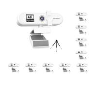 Mealoodiousmusea Set di 10 webcam per computer con messa a fuoco automatica HD USB Online regolabile per PC con microfono cablato di ricambio per webcam esterna videocamera bianca 4K