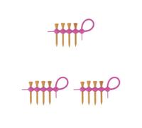 Mealoodiousmusea Set di 3 mini porta tè golf, clip portautensili + 4 set da tè in legno, rosa