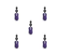 Mealoodiousmusea Set di 5 mouse per computer cablato ottico carino telescopico retrattile cavo USB design ergonomico mouse da gioco regolabile ufficio bambini viola