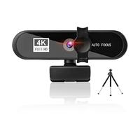 Mealoodiousmusea Webcam per computer con messa a fuoco automatica HD USB online regolabile per PC con microfono cablato di ricambio webcam esterna videocamera nera 4K