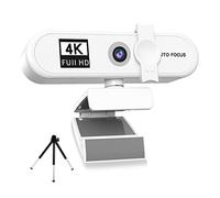 Mealoodiousmusea Webcam per computer con messa a fuoco automatica HD USB online regolabile per PC con microfono cablato di ricambio webcam esterna videocamera bianca 4K