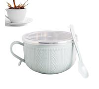 Meals Mug with Spoon - 25oz Meal Cup with Lid, Large 25oz Soup Mug with Spoon and Lid, Aesthetic Cup Bowl Dinnerware | Travel Tea Christmas Cafe Oats Lunch Noodle Sandwich Use for Winter Meals