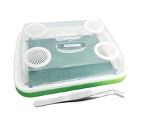 Mealworm Breeding Container,3-layer Poop Filter Case - 33x24x10cm Clear Home Integration With Tweezer Odor-Proof Fine Mesh Mealworm Nesting Box - For Sugar Glider Chicken Lizard Frog Tortoise