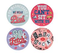 Mean Ragazze Burn Libro Citazioni 4-Piece Metallo Sottobicchieri