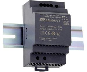 Mean Well DDR-60L-15 - Convertitore DC/DC per guida DIN 15 V/DC 4 A, 60 W, 1 x