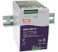 WDR-480-24 - Alimentatore switching DIN 480W 180-550VAC/254-780VDC Uscita 24V-20A - MEAN WELL