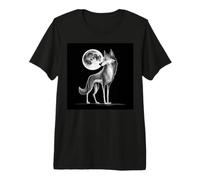 Mean Wolf Full Moon Night Vintage Animal Donna Uomo Bambini Maglietta Premium