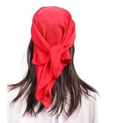 MEANBEAUTY Sciarpa Bandana da Donna Quadrata 70 x 70 cm Foulard in Raso di Seta con Stampa Floreale-Rosso