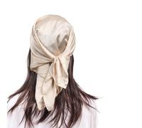 MEANBEAUTY Sciarpa Bandana da Donna Quadrata 70 x 70 cm Foulard in Raso di Seta con Stampa Floreale-Lino Grigio