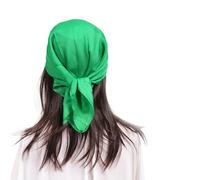 MEANBEAUTY Sciarpa Bandana da Donna Quadrata 70 x 70 cm Foulard in Raso di Seta con Stampa Floreale-Verde